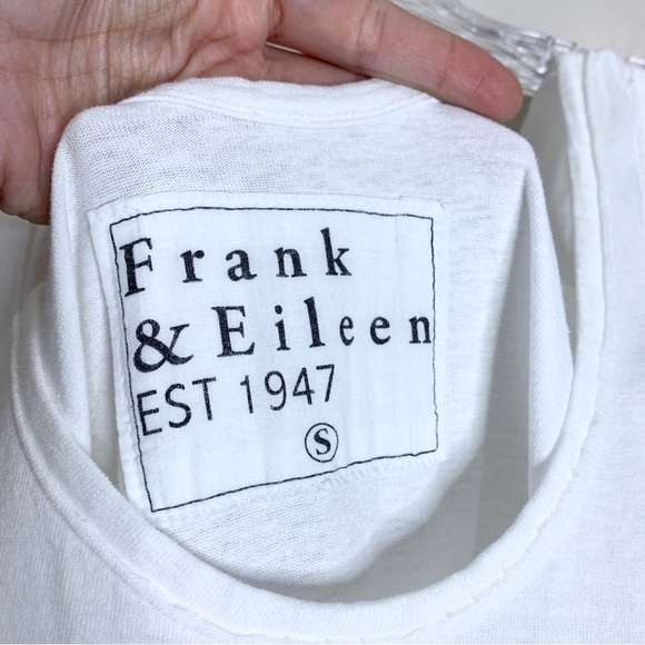 Frank & Eileen Heritage Jersey Tank Jumpsuit (Sz S) Drawstring Cropped White - Picture 10 of 12